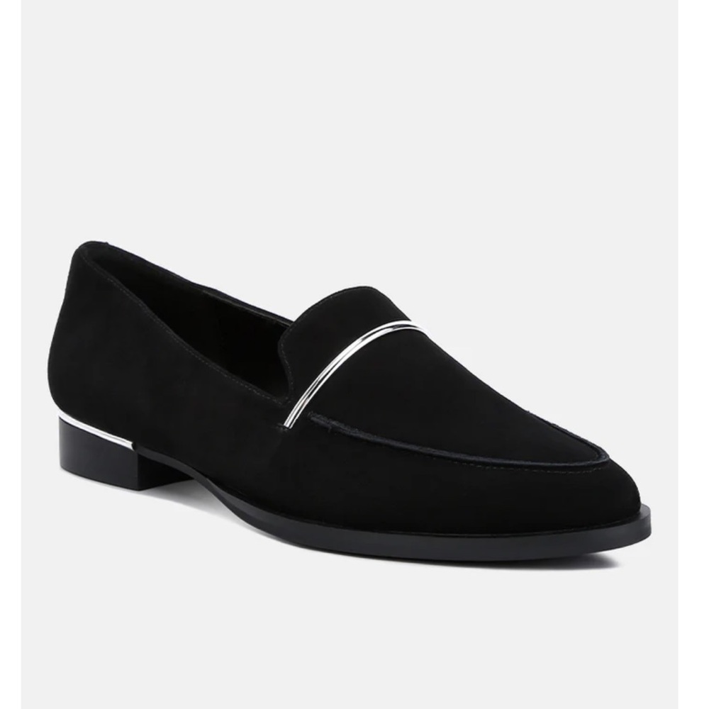 Rag & Co suede leather Paulina Women's Classic Black Loafers NWT